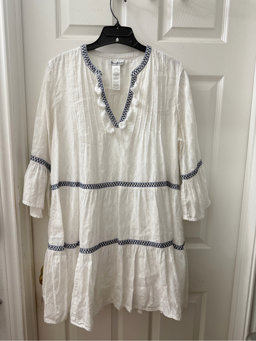 Tommy Bahama White Mini Dress with Navy Trim